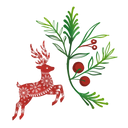 Deer & Poinsettia