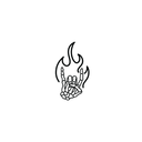 Oh My Ink temporary tattoo - Rock Hand with Fire
