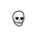 Oh My Ink temporary tattoo - Skull with Heart Shaped Eyes