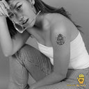 Temporary tattoo model - Fit For Paws tattoo female