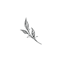 Oh My Ink temporary tattoo - Fine Line Leaf 1