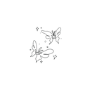 Oh My Ink temporary tattoo - Simple Line Butterflies with Stars